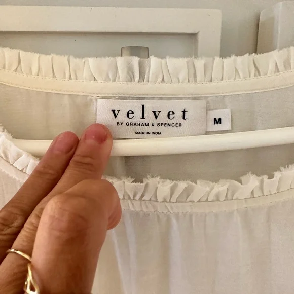 Velvet lace cotton top - Picture 2 of 4